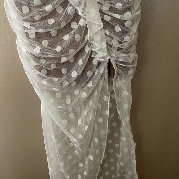 Majorelle White Mesh Dot Lace Bodycon Brady Dress Revolve NWT Sz XS - Picture 13 of 14